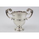 Heavy gauge Silver Trophy with double scroll handle by West & Son of Dublin 1897. 140g total weight