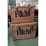 2 Large Wicker Fortnum & Masons Hamper baskets