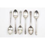 Set of 6 Irish Design Silver Brightly cut Teaspoons by Cooper Brothers and Sons Sheffield 1933, 104g