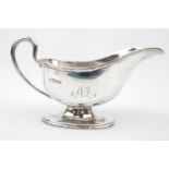 Simple line edge Silver Sauce boat By Martin, Hall & Co (Richard Martin & Ebenezer Hall) Sheffield