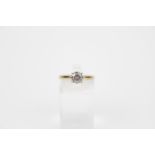 Ladies 9ct Single stone ring 2g total weight Size N