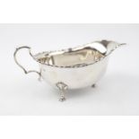 George V Silver Sauce Boat with piecrust rim and stepped pad feet by Adie Brothers Ltd, Birmingham