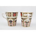 Set of 2 Royal Crown Derby Old Imari 1128 Mugs XLVII & XLIX with Foliate Handles