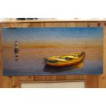 Unframed 3D Picture of a rowing boat against marine scene