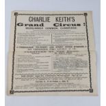 Original Theatre Poster for Charlie Keiths Circus, Cambridge 1874