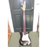 Custom Bass Guitar with Maplewood neck and Black Body with Heavy Duty Chrome Hardware