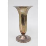 George V Silver Octagonal vase with trumpet shaped stem. 13.5cm in Height. Sheffield 1922 by