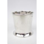 Cylindrical Silver tapered bottle holder with splayed base. 7cm in Height. Birmingham 1930 by Barker