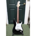 Fender Squier Stratocaster Affinity series black body Guitar with Chrome Hardware. Serial No.