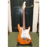 Aria Japanese SGT Series Stratocaster style Electric Guitar with varnished natural wood body &