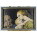 H Foler, Virgin Mary, Christ Child & St Peter Original Signed Oil on Canvas Painting 1884. An