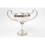 George V Silver Plain two handled trophy cup with spreading base. 16cm total weight. Birmingham