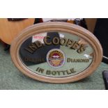 Oval Ind Coopes Double Diamond in bottle advertising mirror in Gilt gesso frame