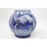 Moorcroft Serotina Blue on Blue Spherical Vase. Designed by Emma Bossons in 2004 but not used