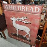 Whitbread Original Pub sign from the White Hart St Ives, Cambs (c1950) together with the original