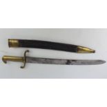 M1860 Faschinenmesser dated 1871 Regimental marks on the hilt and scabbard