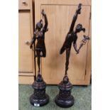 Pair of 19th Century Bronze figures depicting Mercury and Fortuna, in the style of Giambologna,