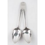 Pair of Silver Fiddle Pattern Tablespoons by John Robertson II & John Walton Newcastle 1788. 122g