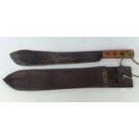 British Machette dated 1942 on scabbard maker marked on both sides