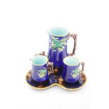 19thC Wedgwood Majolica Ale or Lemonade set with Hop Design