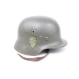 Norwegian WWII M35 German Helmet marked 66 to interior