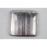 Art Deco Silver Curved Cigarette case by Charles Edwin Turner. Birmingham 1926. 100g total weight
