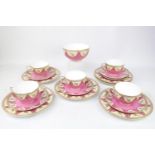 Decorative Royal Worcester Pink Tea Wares 4551 (19 Pieces in Total)