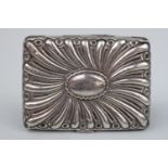 Edwardian Silver Fluted card case with fluted dated 1902 (Date marks rubbed with fitted interior,
