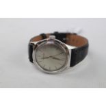 Gents Longines Stainless steel wristwatch with baton dial. 35mm case