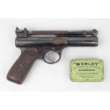 The Webley Senior Webley & Scott Ltd of Birmingham .177 Pistol with Box of Pellets and Plastic Oil