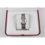 Ladies Cartier Tank Francaise wristwatch on stainless steel strap with box and papers with