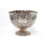 Very Large Silver Floral fluted Bowl Sheffield 1895 by Atkin Brothers with engraved Cartouche Robert