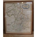 Antique Hand Coloured Map of Cambridgeshire dated 1695 Sold by Abel Swale 34 x 42cm