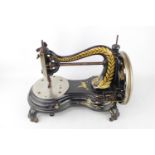 Jones Serpentine Cast Iron Hand crank sewing machine dated 1889 Serial Number 84767