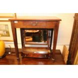 19thC Mahogany side table with single drawer and tapering legs. 68cm in Width