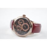 Emporio Armani Meccanico wristwatch AR4619 with Maroon Leather strap