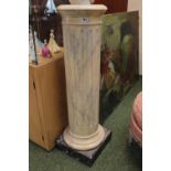 Large Faux Marble fluted column on Square base. 115cm in Height