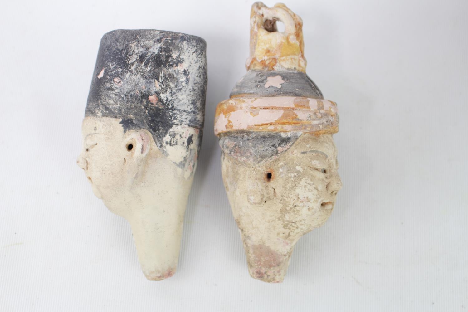 Pair of Antique Chinese green and amber lead-glazed pottery funerary figures in the form of - Image 13 of 13