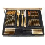 Cased Westminster Luxury Collection SBS Bestecke Solingen Gold plated canteen of Cutlery