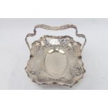 Edwardian Silver Pierced fruit basket Sheffield 1907 by R F Mosley & Co, 440g total weight