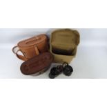 37' Pattern Binocular case 1942 Mint British leather bonocular case marked Prismatic N.22 Case MK1