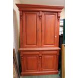 Victorian Repainted panelled dresser with scroll supports. 120cm in Width