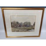 Framed and mounted watercolour by Fraser entitled 'A Summer Morning Holywell Ferry'