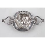 Edwardian Silver Foliate design tea strainer by William Devenport Birmingham 1907. 20g total weight