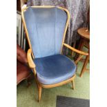 Ercol Double bow back Easy Chair 1956-62 Blue Label Present