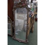 19th Louis XV Style Gilt Gesso foliate framed rectangular mirror with surmounted Scallop decoration.