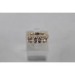 Ladies 9ct Gold 5 stone Clear Cut stone ring 1.7g total weight