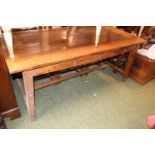 19thC Elm plank top country farmhouse table of simple construction. 178cm in Length