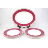 Collection of Wedgwood Ruby Ulander dinner plates & Platter