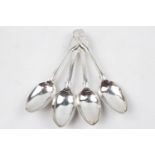 Set of William IV Silver fiddle and thread dessert spoons by William Chawner London 1826. 195g total